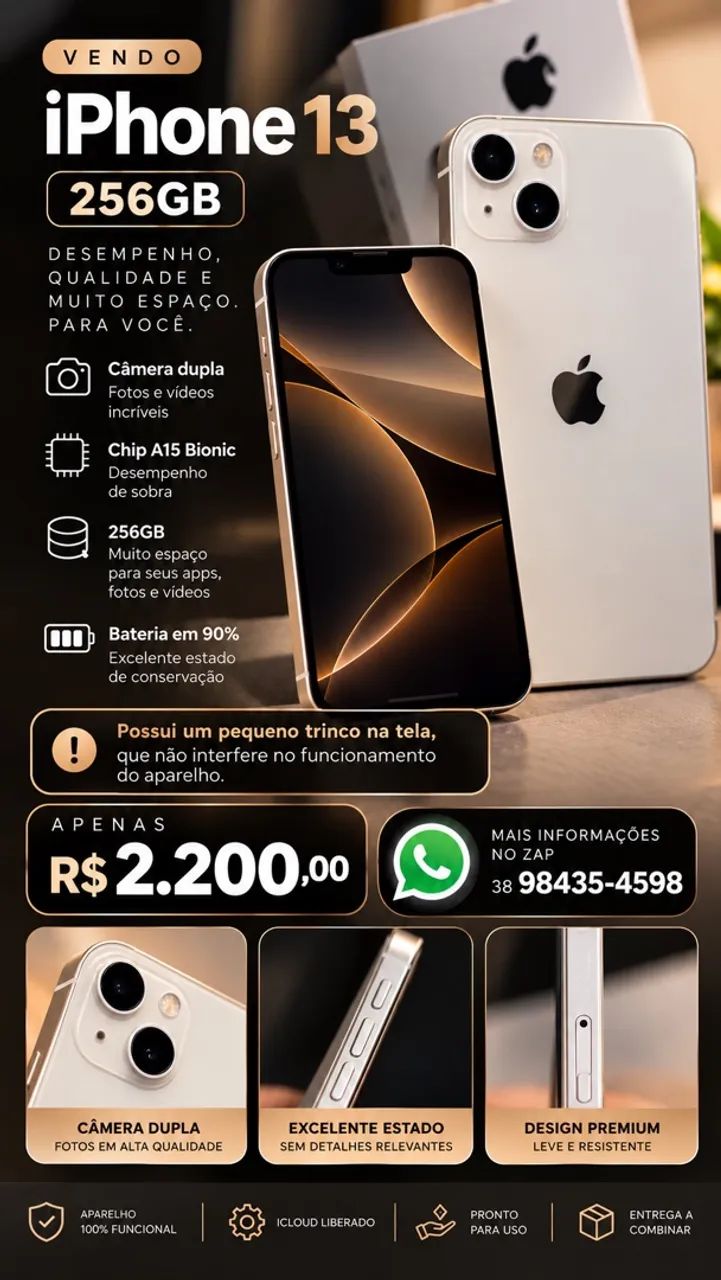 IPhone 13 256gb 90% bateria