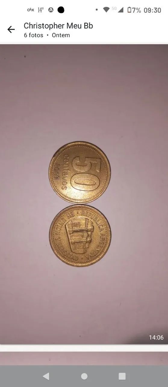 moeda de 50 centavos da Argentina