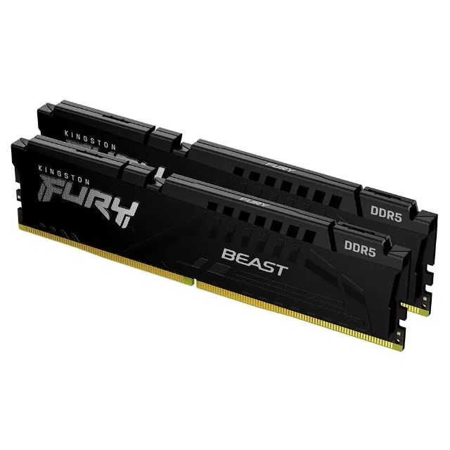 Memória RAM Kingston Fury Beast, 32GB (2x16GB), 5200MHz, DDR5, CL40, para Intel XMP, Preto