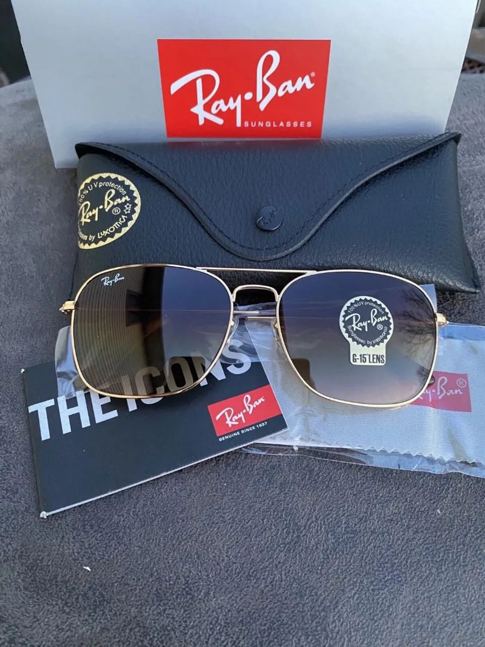 Ray-Ban caravan marrom degrade oculos de sol rb3136 - Foto 5