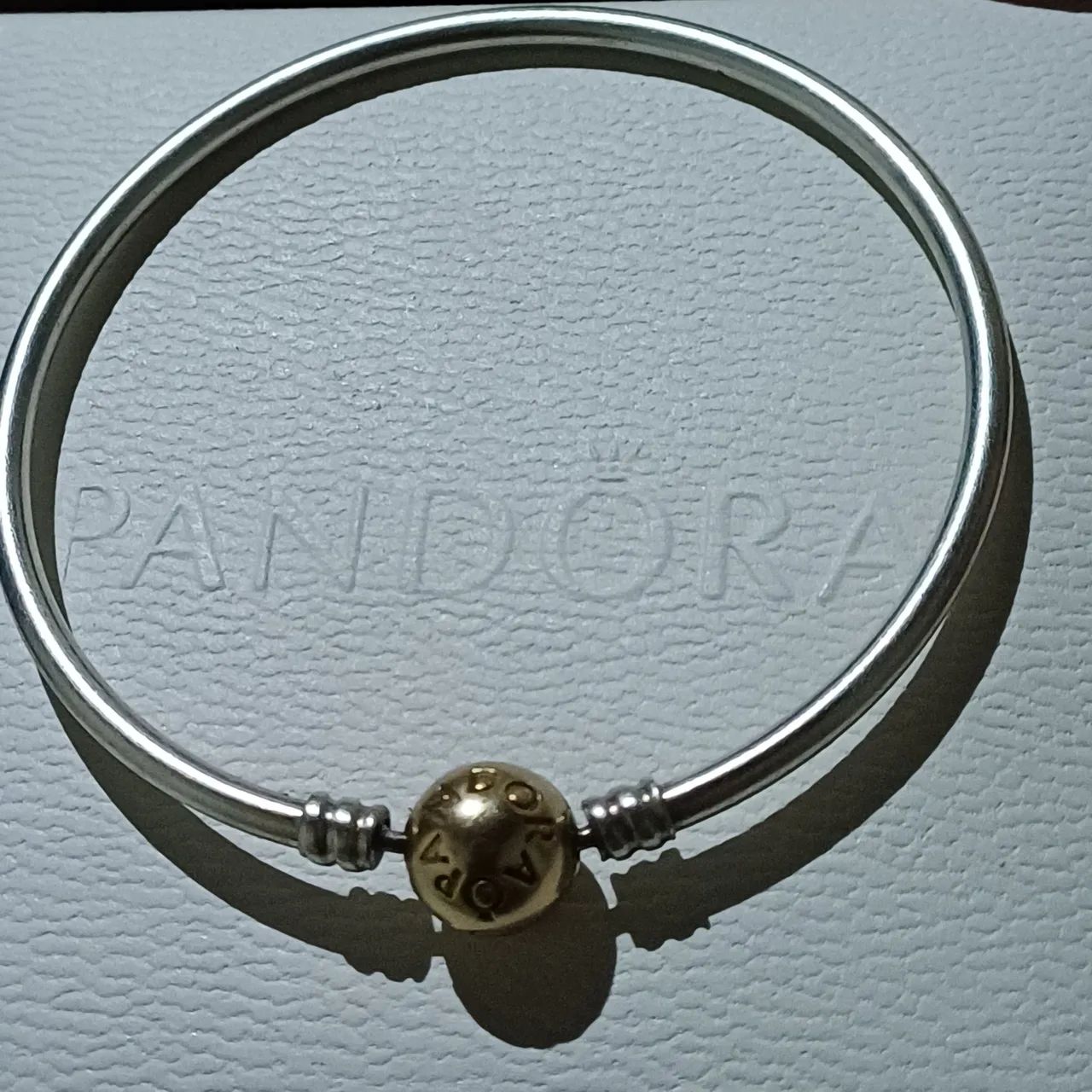 Pulseira pandora prata 925 e fecho ouro maciço 14k