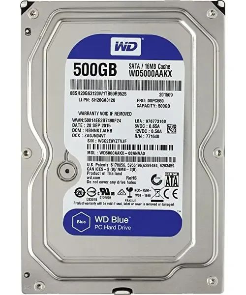 Hd 500gb - Sata - Wd Blue - 7200rpm - Pc - Oem. Cor Unica
