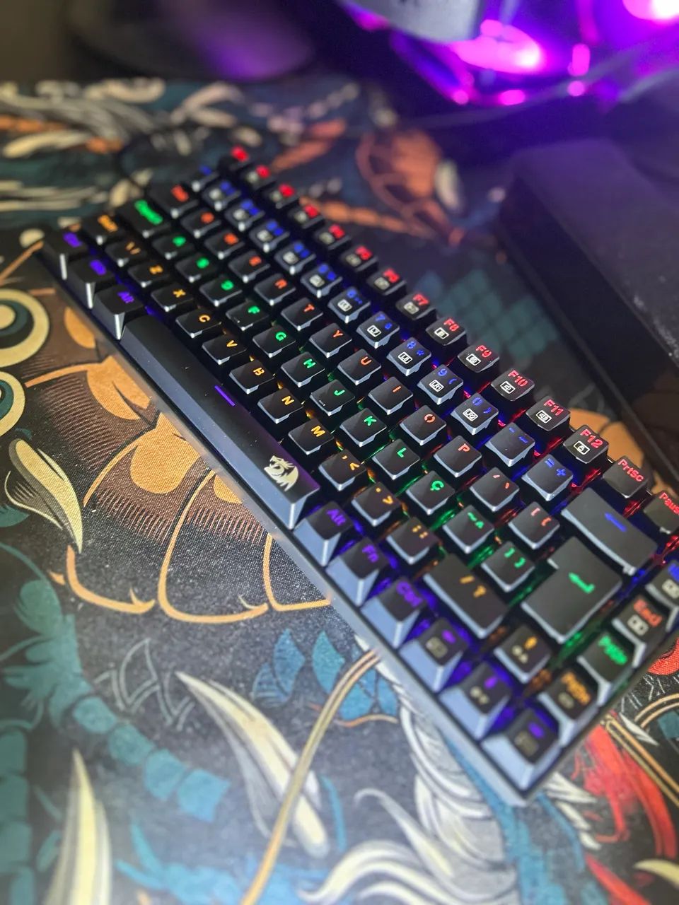 Teclado Mecânico Redragon Phantom 75% Preto ? Switch Brown / LED Rainbow - Foto 4