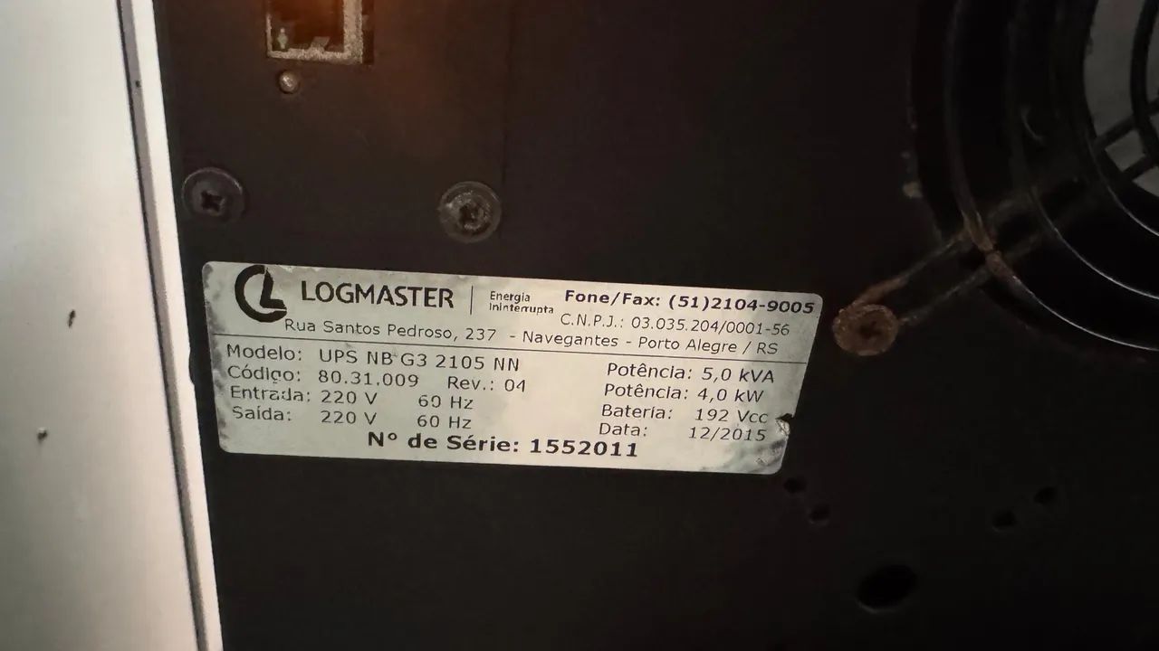 Nobreak Logmaster 5kva funcionando, baterias novas.  - Foto 3