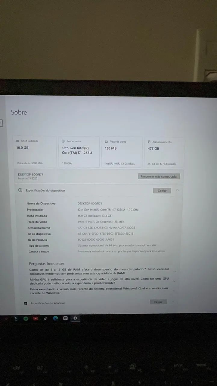 Vendo notebook Dell i7 12 geração  - Foto 5