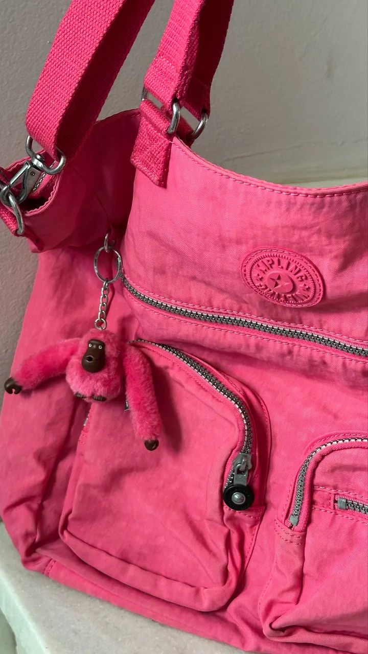 Bolsa Kipling Rosa Grande Original