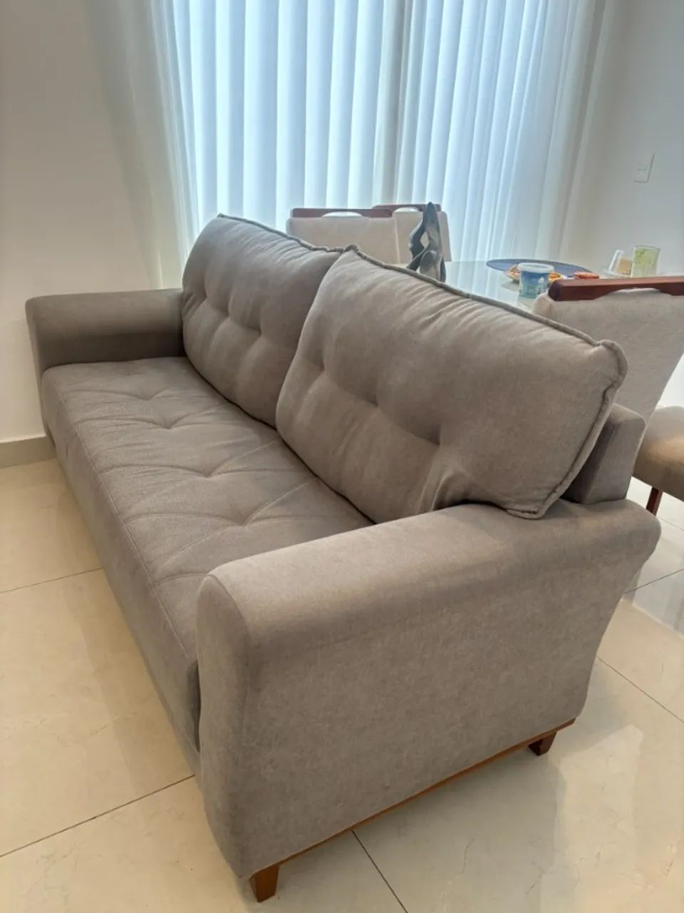 Sofá Cinza Minimalista 2 Lugares - Excelente Estado - Foto 4