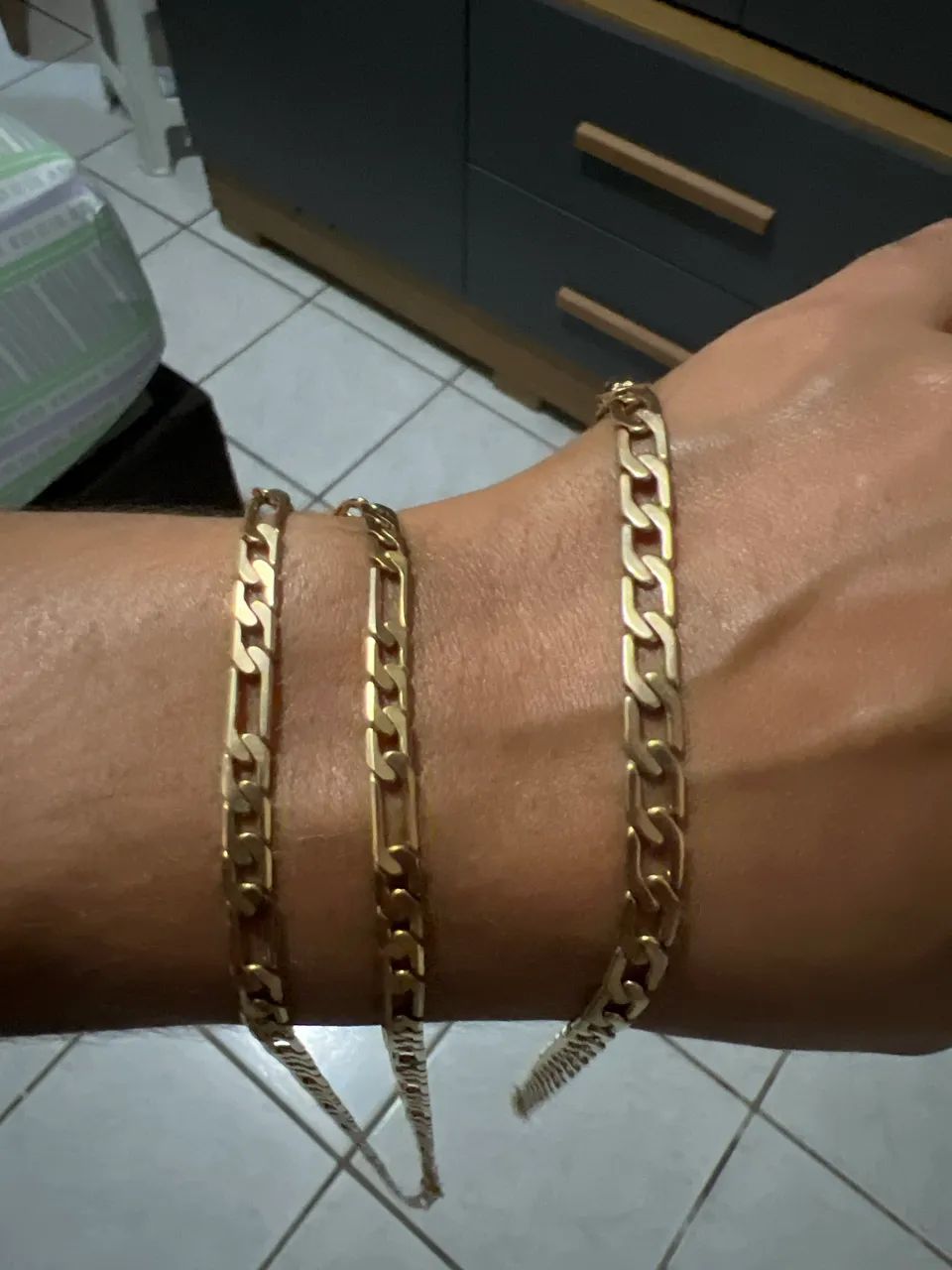 Corrente e pulseira banhada a ouro  - Foto 2