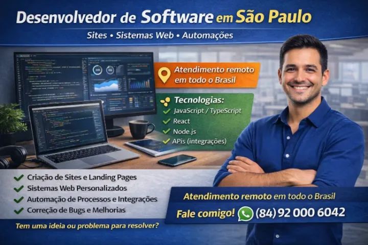 Desenvolvedor de Software | Sites, Sistemas Web e Automações