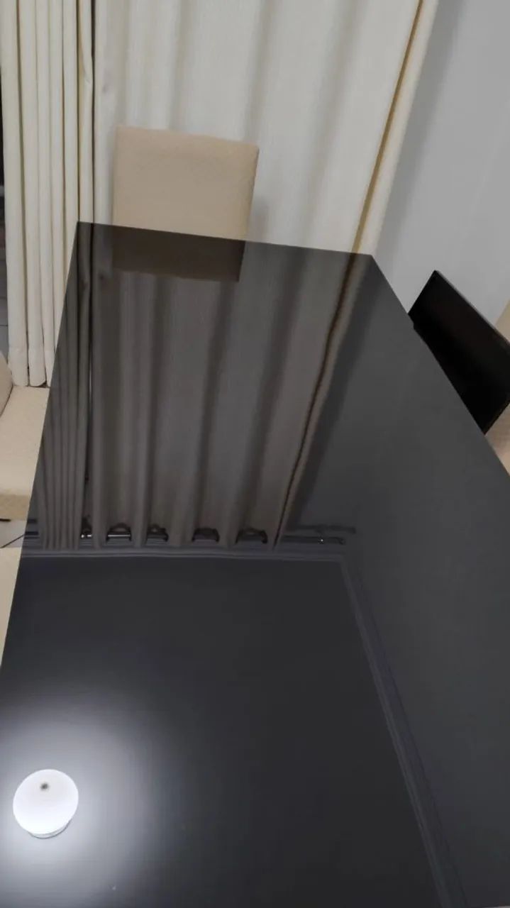 Mesa 6 cadeiras retangular tampo com vidro - Foto 3
