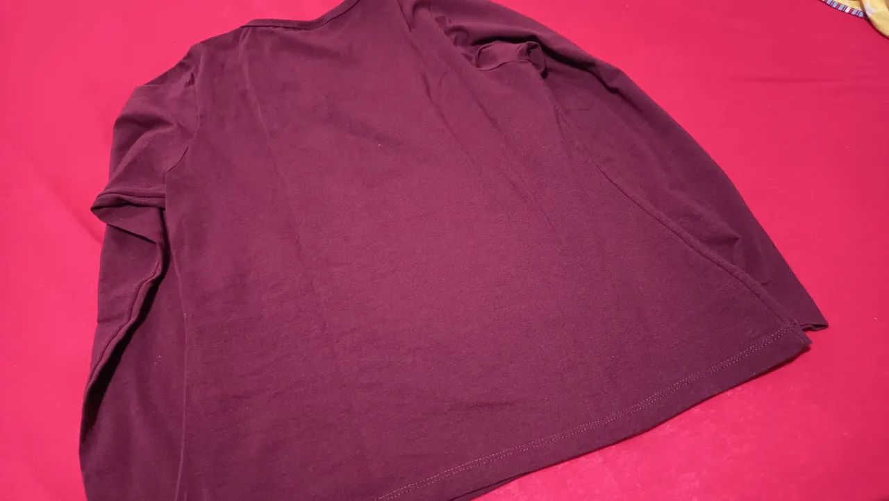 Camiseta manga longa vinho GG algodão+elastano Nova - Foto 3