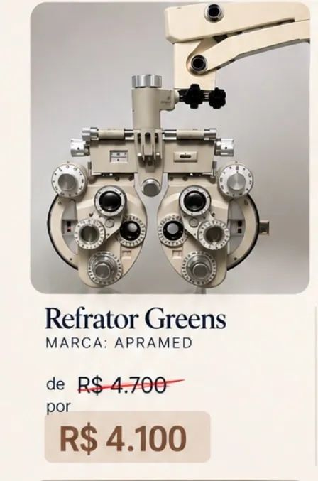 Equipamentos oftalmológicos consultório 