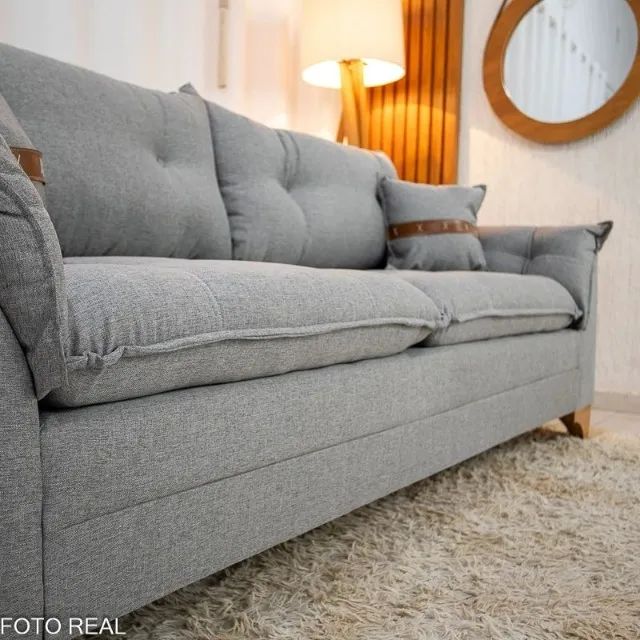 Receba amanhã, pronta entrega!! Sofá 3 Lugares Creta Larg. 1.80m - Molas bonnel - Foto 5
