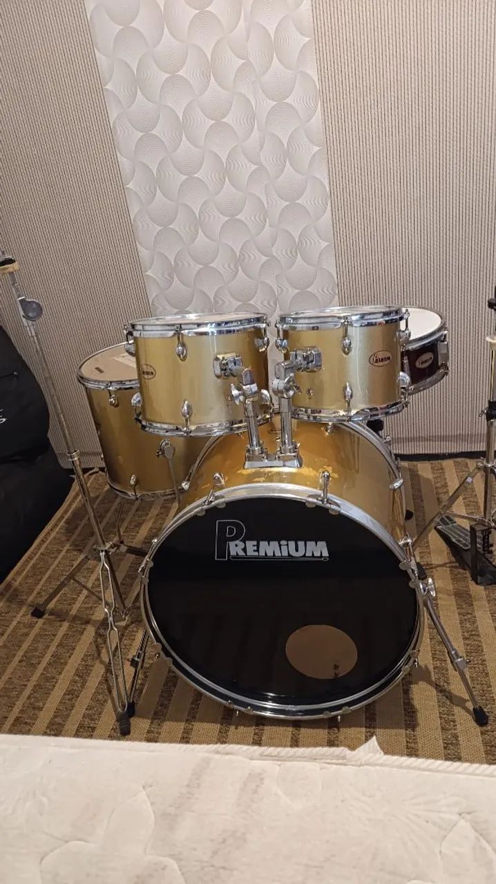 Bateria Acústica Premium Completa 