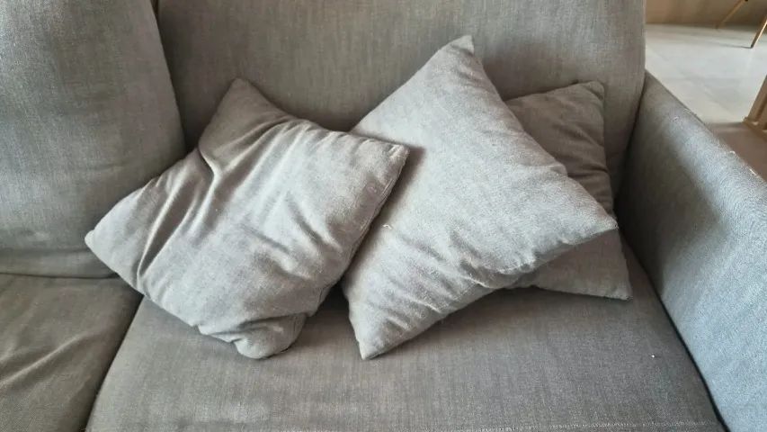 Sofá retrátil linho cinza 220cm - Foto 3