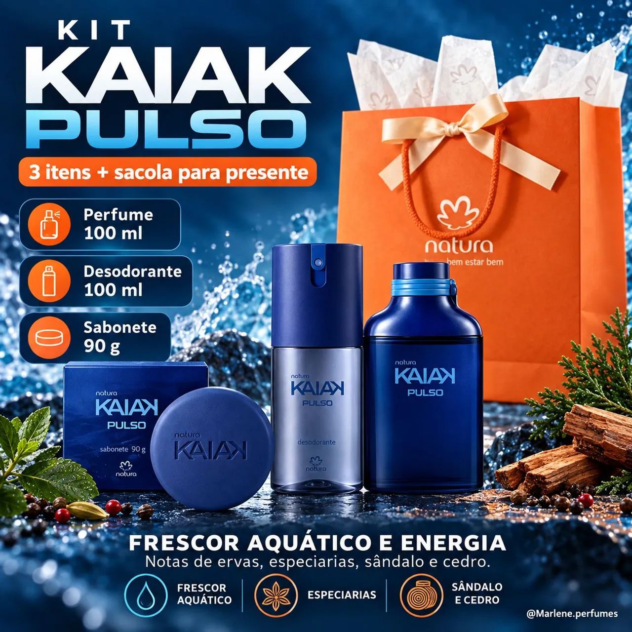 Kit Kaiak Pulso Masculino 3 Itens Natura