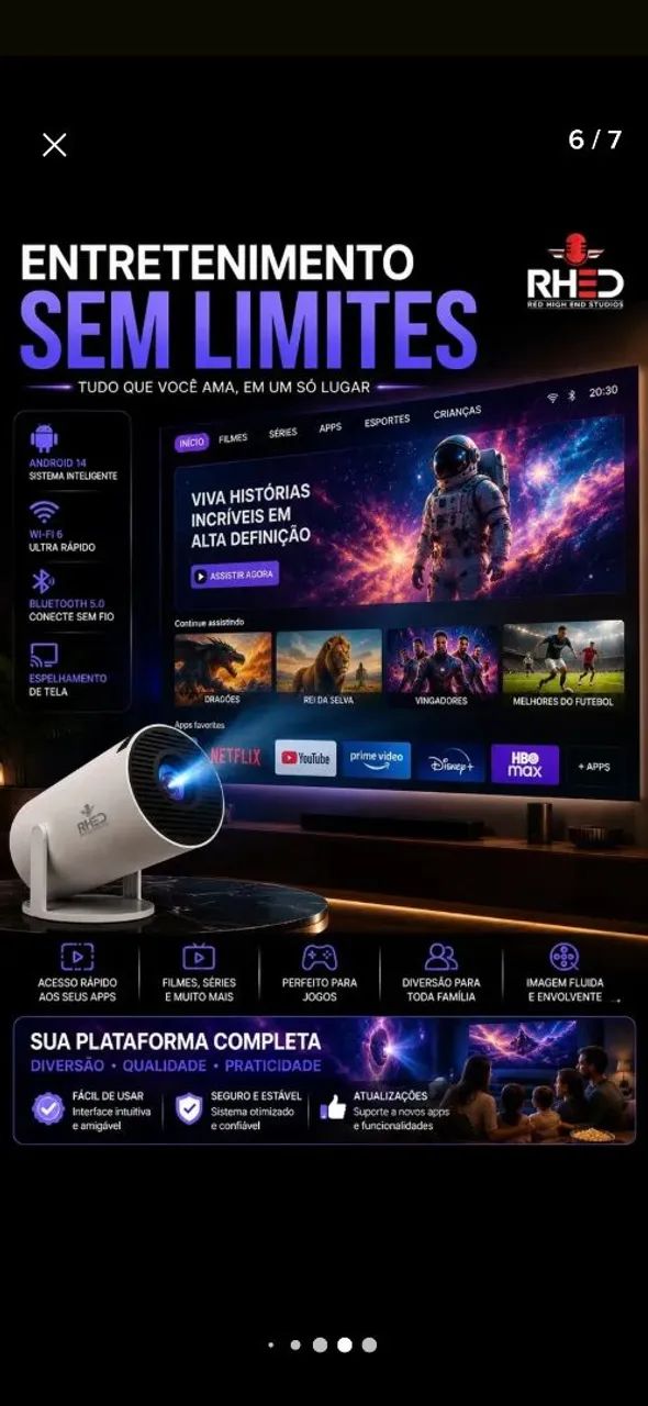 Projetos smart portátil full Hd 