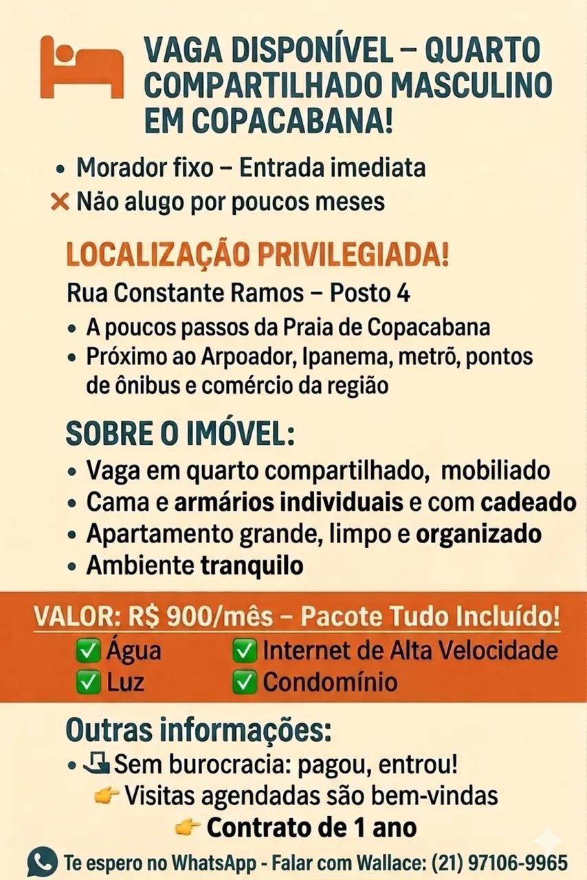 Vaga em quarto masculino COMPARTILHADO  - Foto 2
