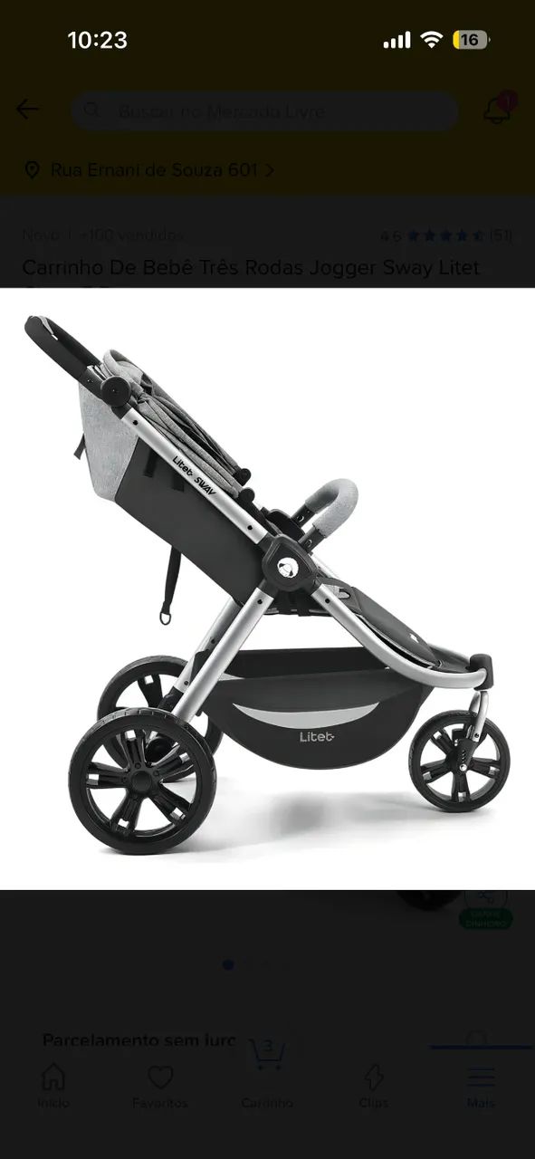 Carinho de bebê 3 rodas Litet - Foto 4