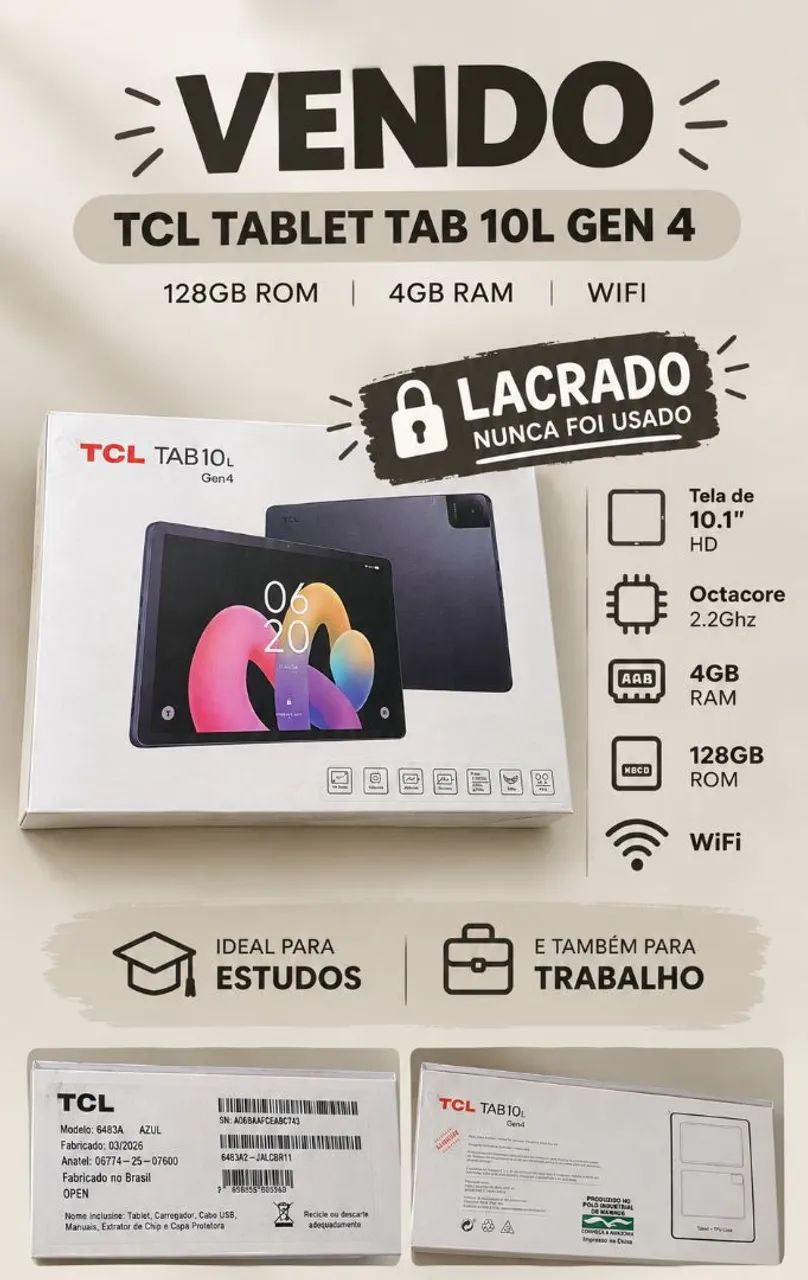 TCL TABLET TAB 10L GEN 4