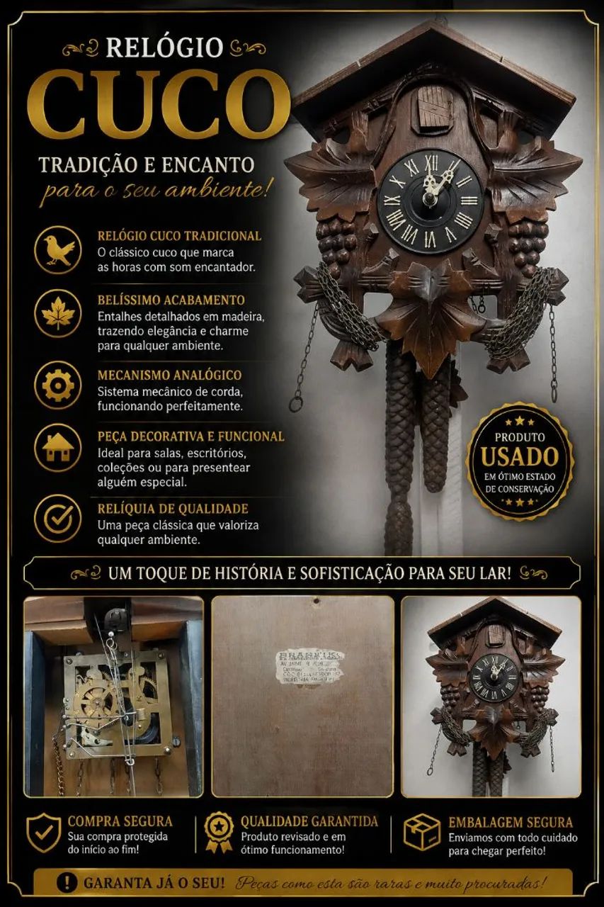 Relógio Cuco vintage 