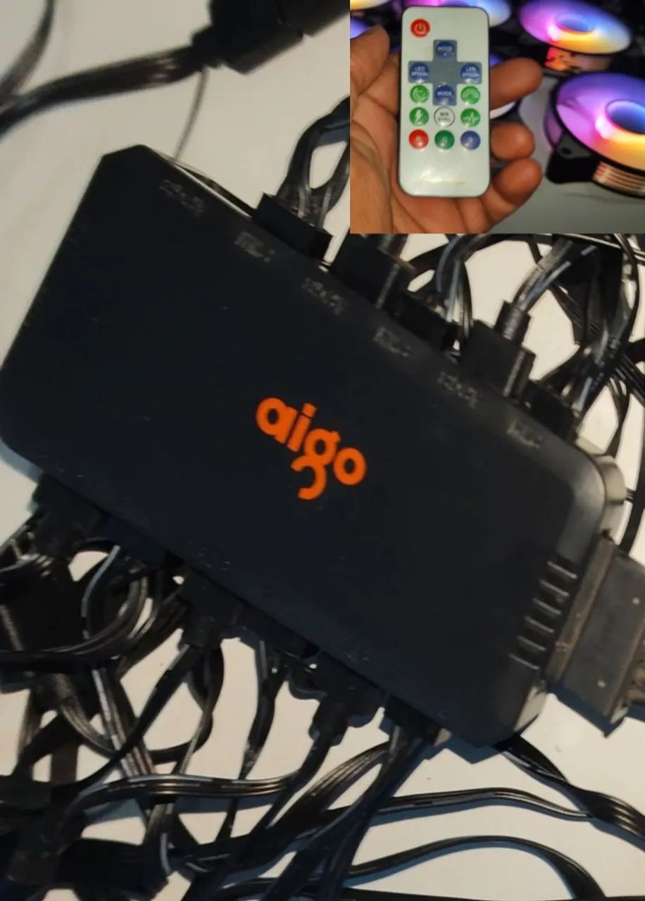 Kit 9 Fans ARGB Aigo AR12 PRO + Controladora - Foto 5