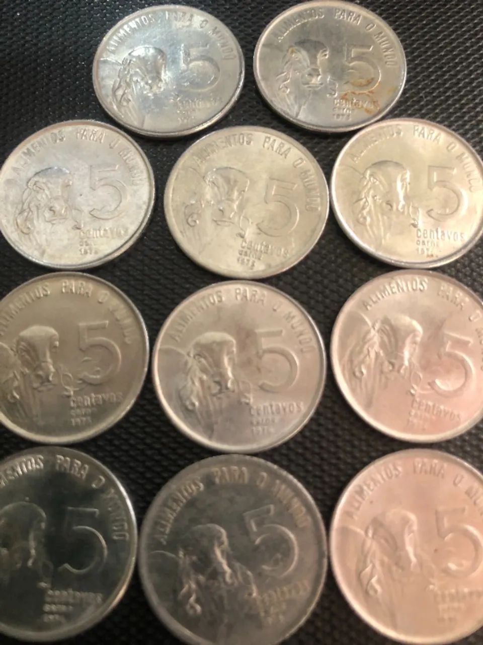 Moedas de 5 centavos alimentos para o mundo cunho marcado (11