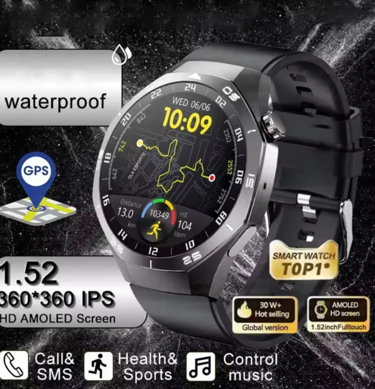 smartwatch  ,NFC,GPS,duas pulseiras  - Foto 2