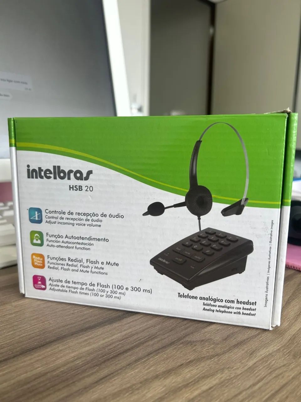 Telefone analógico com headset 