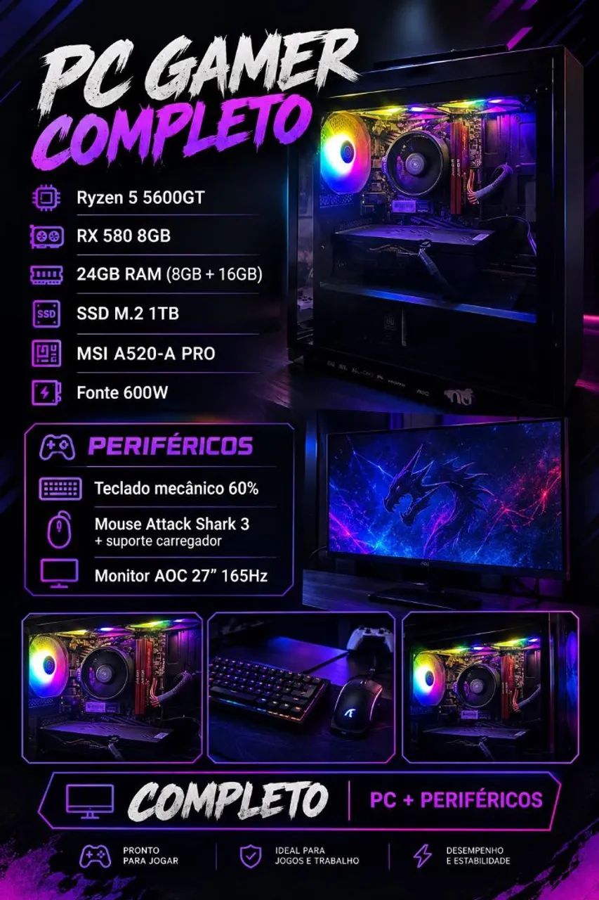 Pc Gamer completo  - Foto 4