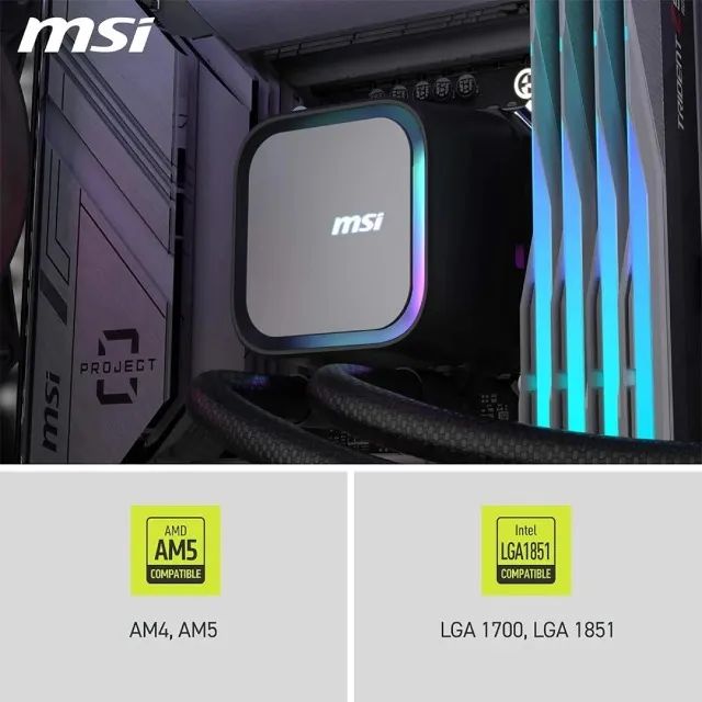 Water Cooler MSI 360mm ARGB CoreLiquid A13, Intel/AMD - Foto 5
