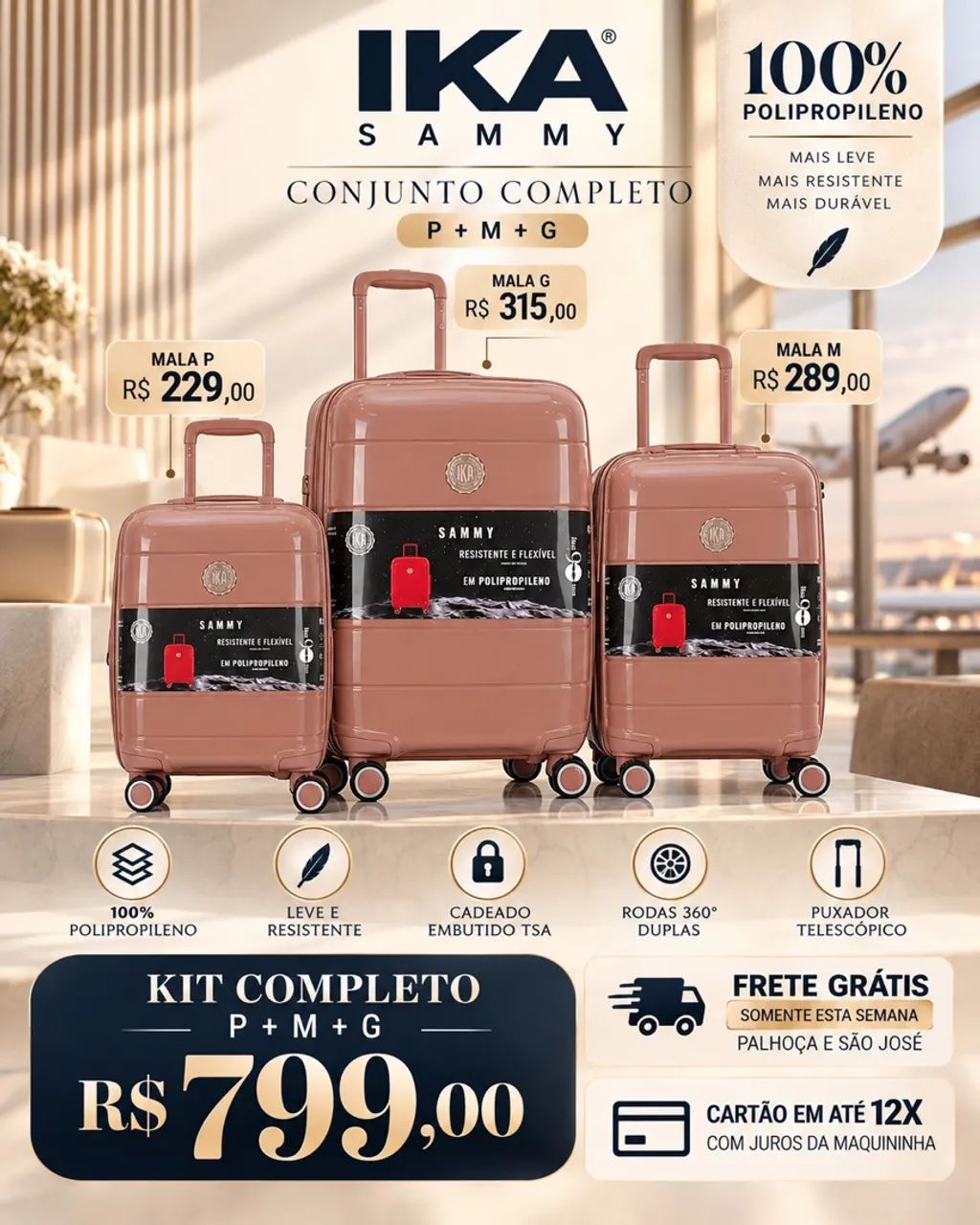 Kit malas 100% polipropileno, de fábrica  - Foto 3