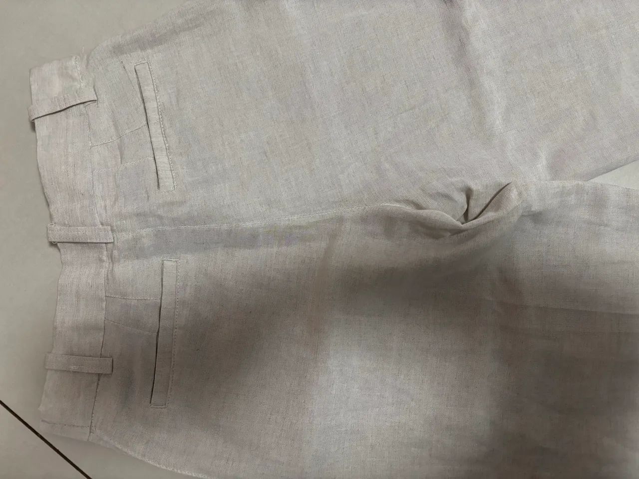 Calça nova de linho H&M nova nunca usada cor cru - Foto 3