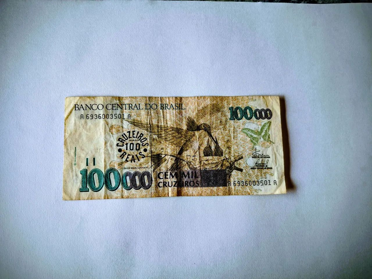 Cédula 100.000 cruzeiros 