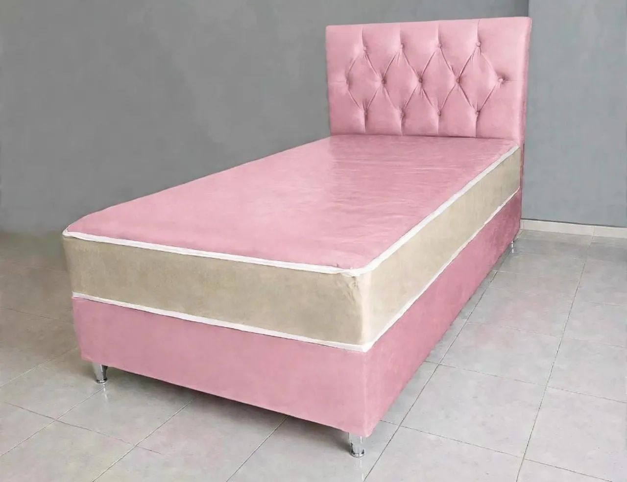 Cama solteiro espuma + cabeceira