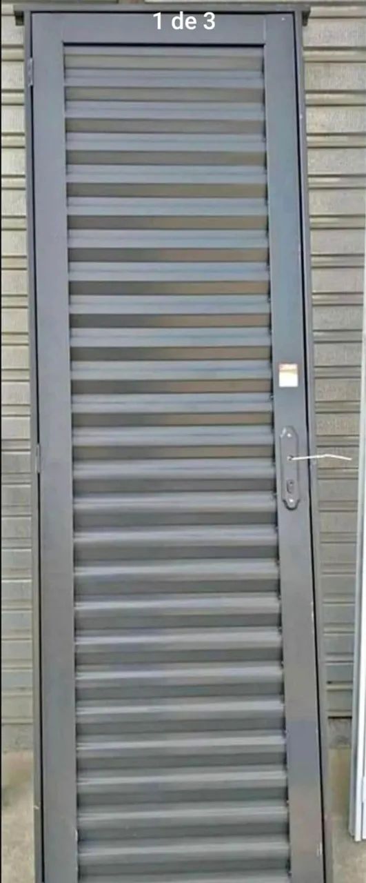 porta veneziana de ferro cinza  - Foto 2