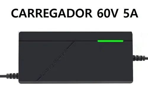 Carregador de bateria de moto elétrica 60V, 5A, carga rápida. Novinho por apenas 178 Reais