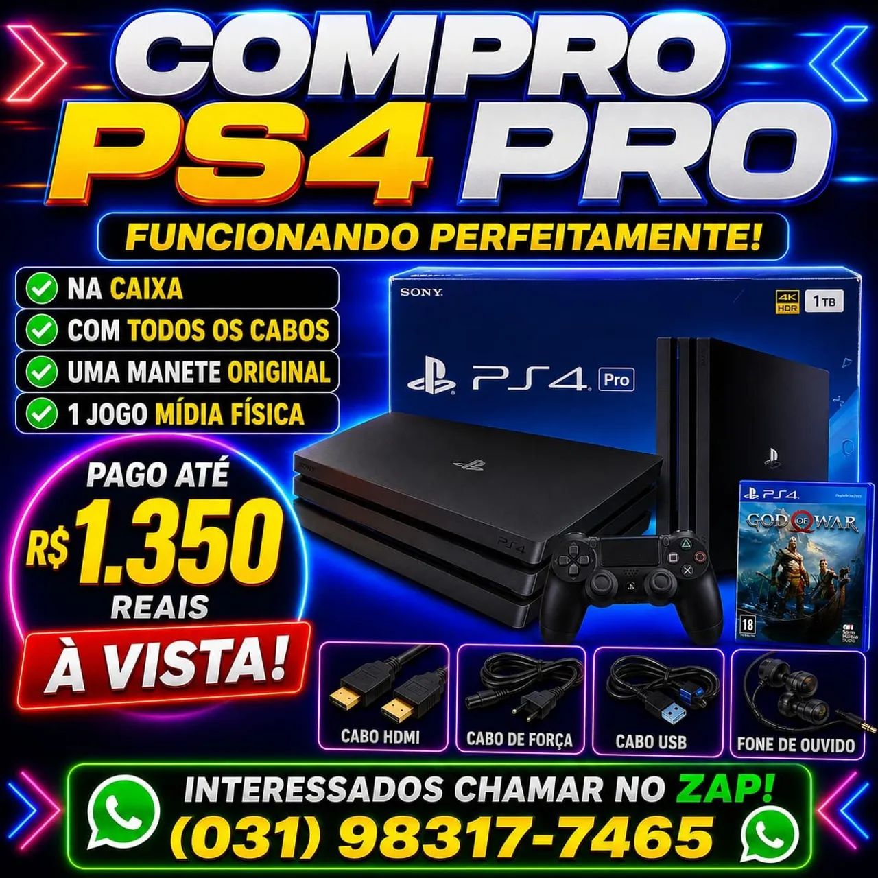 Ps4 pro 1 Tb 4k