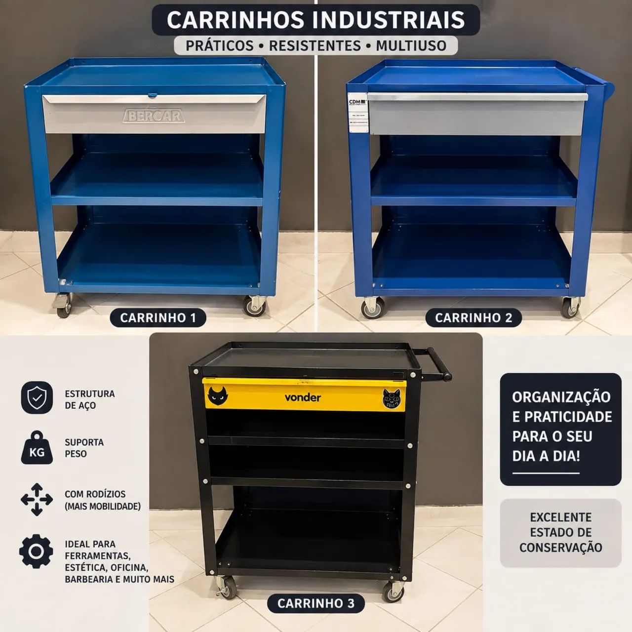 Carrinho Auxiliar Industrial 