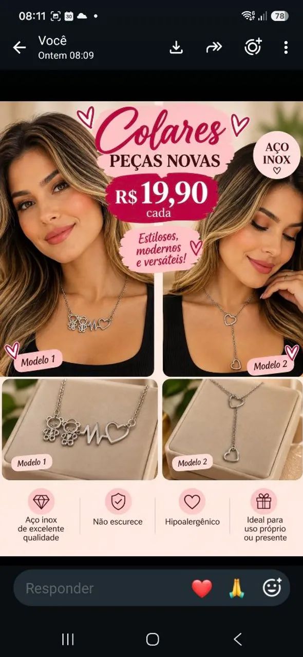 Colar em aco.