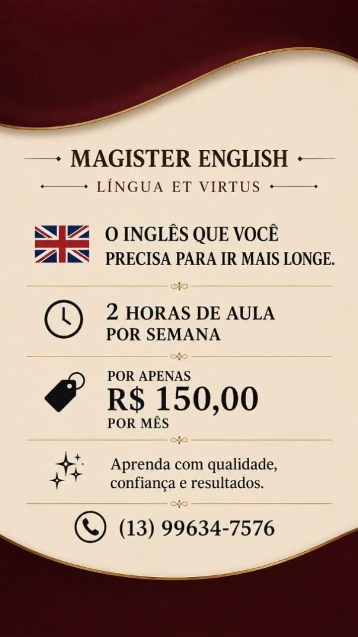 Da aula de inglês interessado falar com Rebeca 