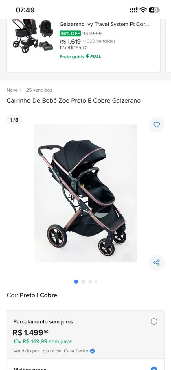 Carrinho Moisés galzerano  - Foto 4