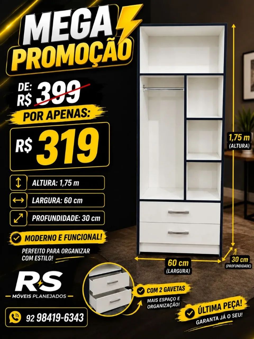 Closets 100% MDF Entrega Grátis  - Foto 2