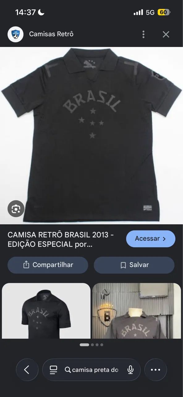 Camisa do Brasil Retrô 2013 preta original  - Foto 2