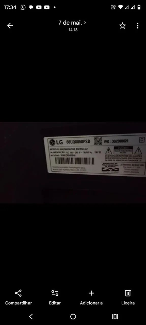 Quero vender 60 polegadas na caixa com controle Alexia. De 450, whts: *