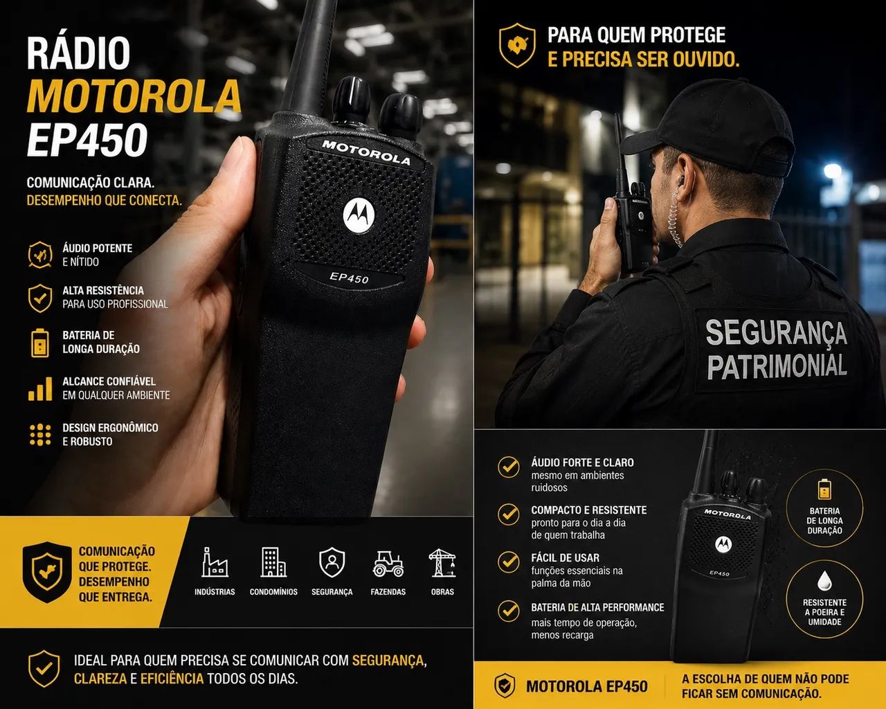 Rádio Motorola Ep450 UHF somente Rádio e Antena 