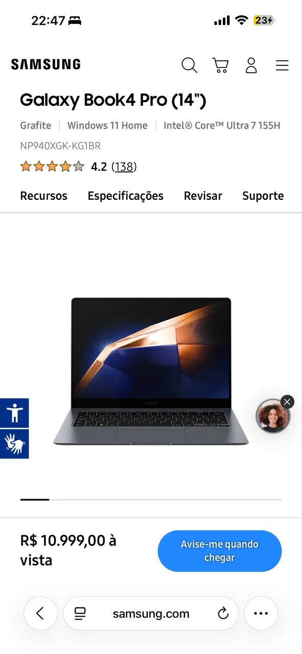 Galaxy Book 4 PRO Ultra 7 16GB