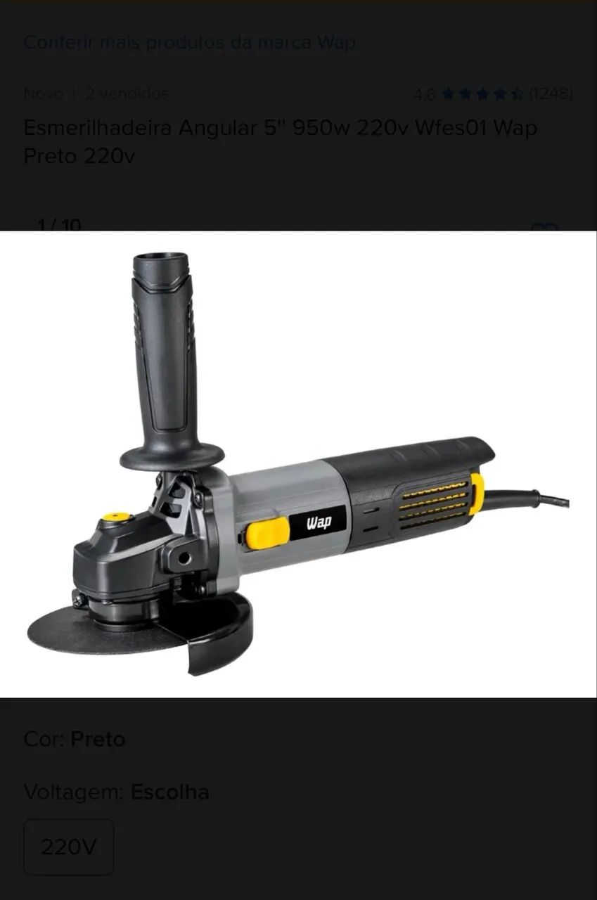 Esmerilhadeira Angular 5'' 950w 110w Wfes01 Wap  - Foto 3