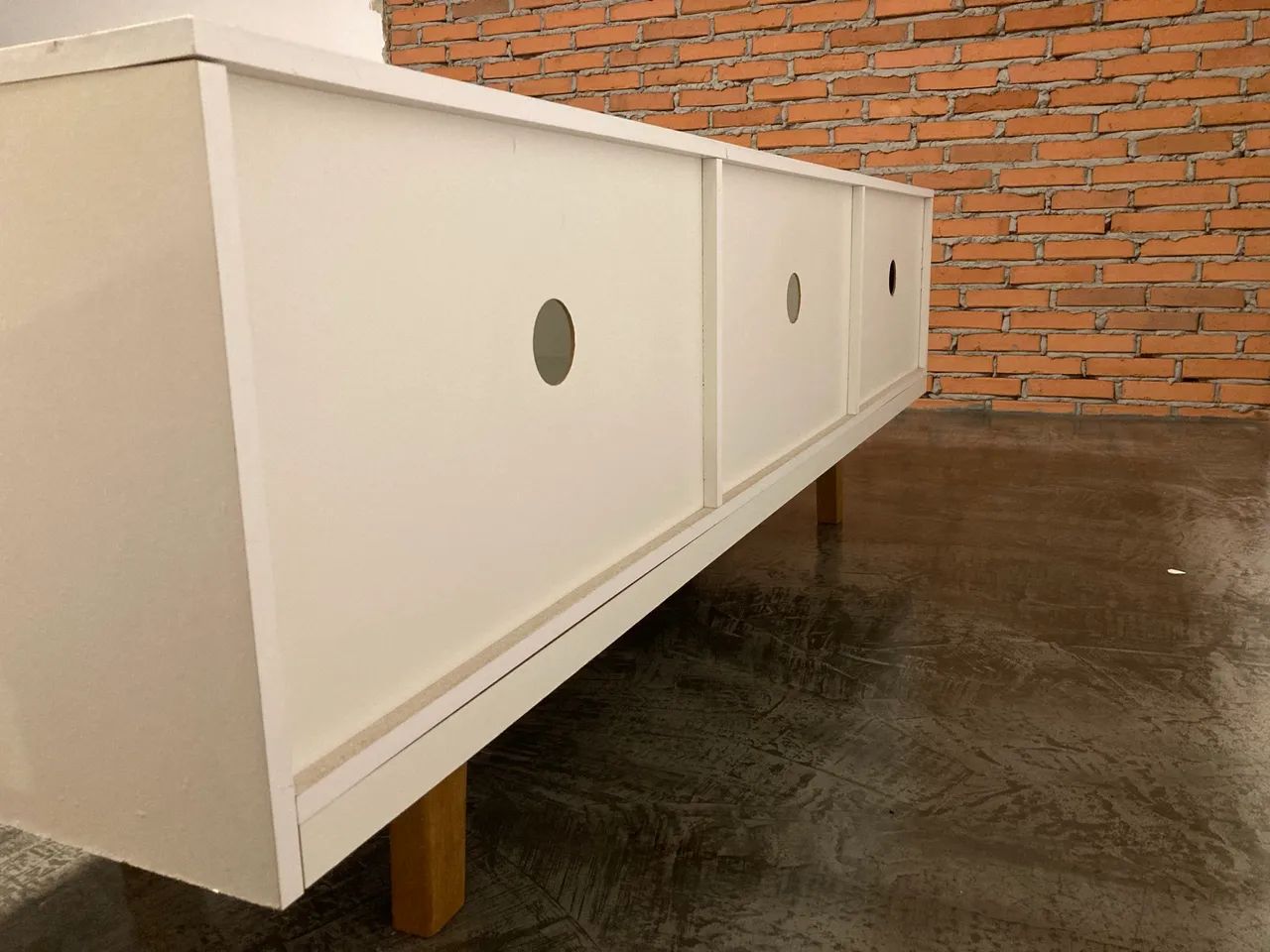 Rack Tok Stok 1,82 M x 0,55 CM Branco e Madeira - Foto 2