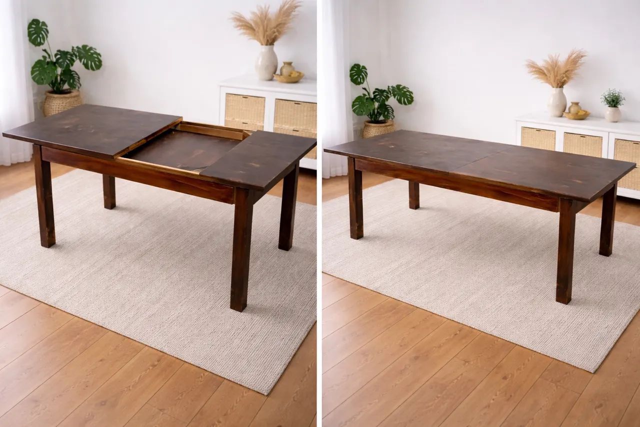 Mesa de jantar em madeira maciça extensível (super resistente) - Foto 2